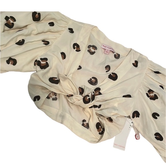 Red Carter Tops - Red Carter Tie Front Top